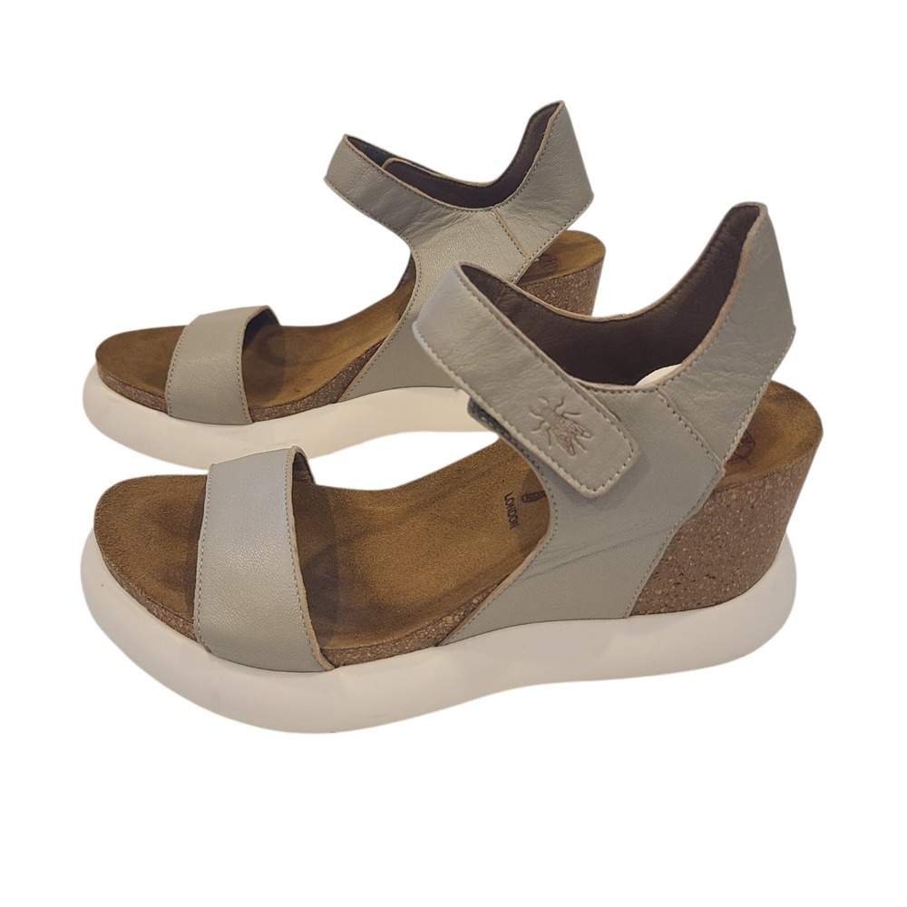 Fly‎ London Gogo  Womens Gray Wedges Platform Sandals Shoes  39 EU 8 - 8.5 US